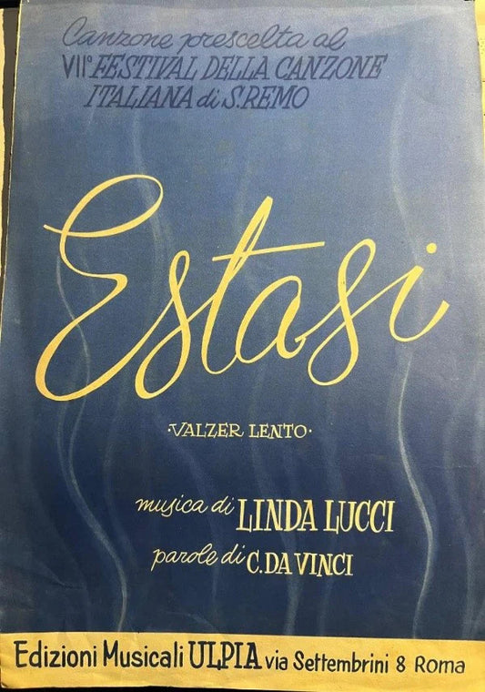 ESTASI VALZER LENTO di Linda Lucci C. Da Vinci, 1957, Edizioni Musicali Ulpia