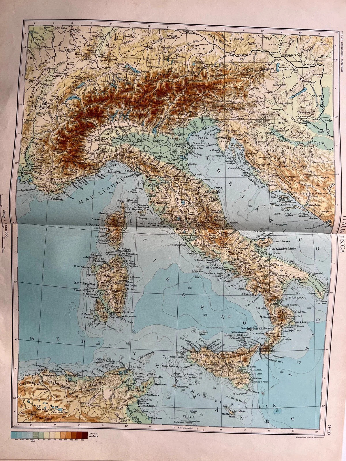 ATLANTE GEOGRAFICO ZANICHELLI 1956 NANGERONI - RICCI - CORBELLINI CON 144 TAVOLE