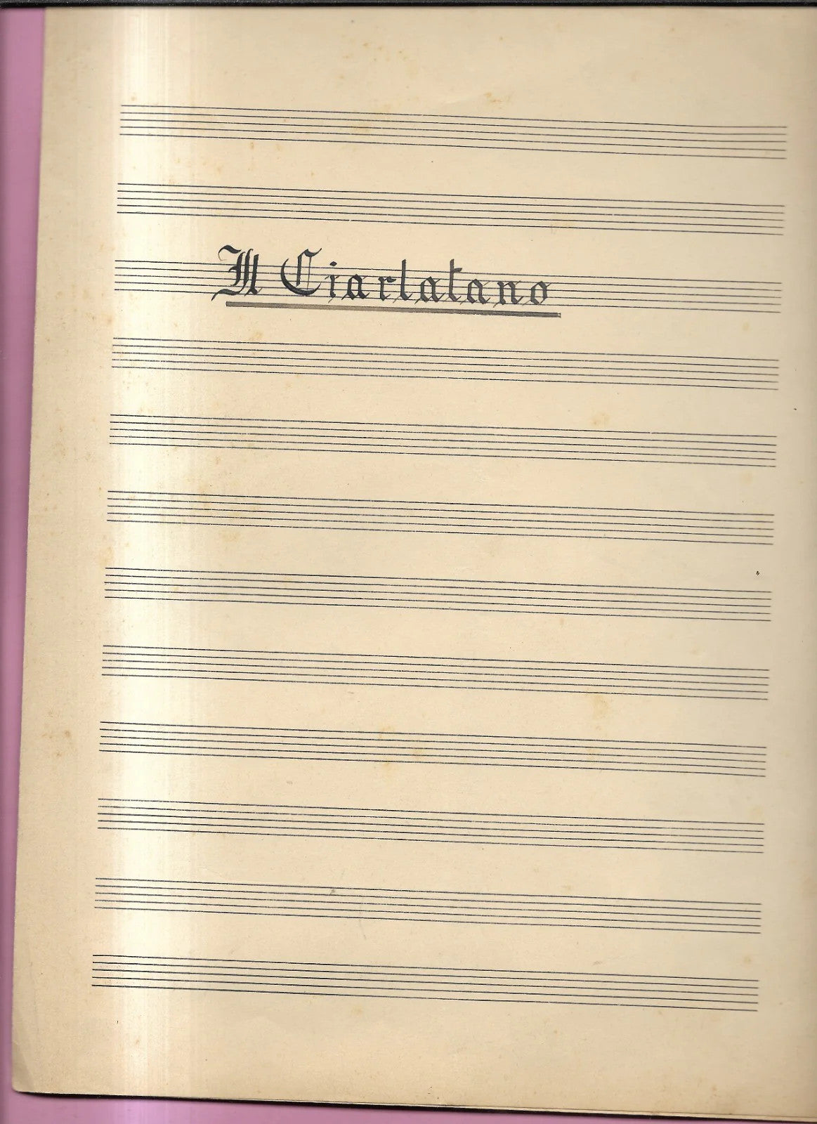 SPARTITO MANOSCRITTO IL CIARLATANO GIACOMO CARISSIMI