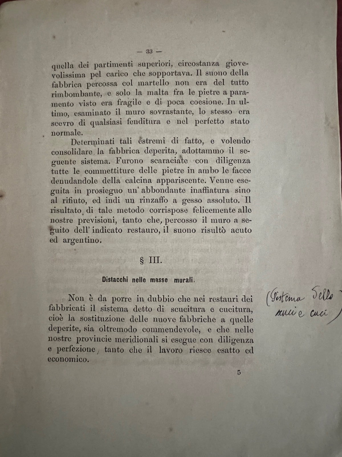 1889 E. FOLINEA SULLA ORIGINE DELLE LESIONI NEI FABBRICATI E METODI DI RESTAURO
