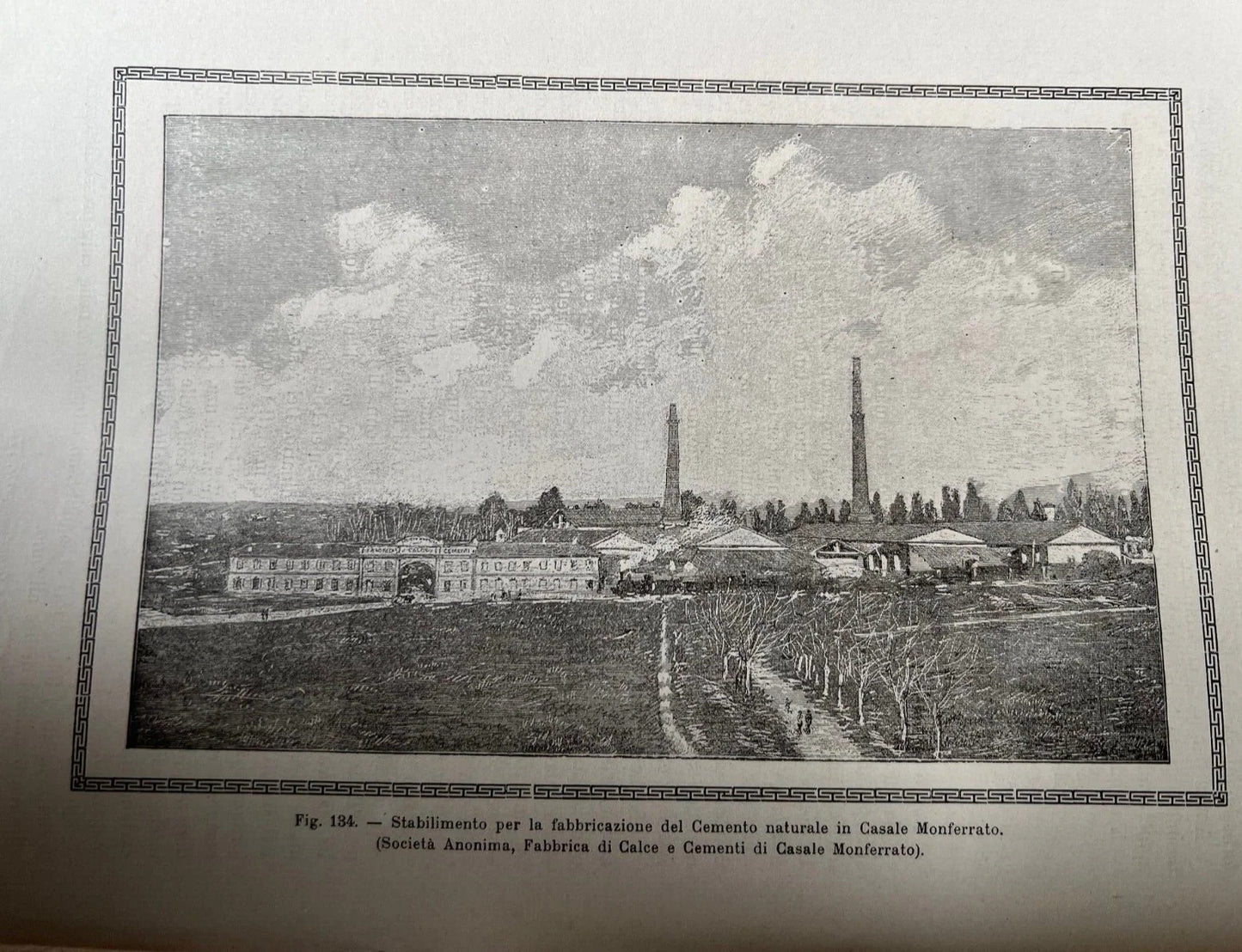 STAMPA 1886 CASALE MONFERRATO STABILIMENTO PER LA FABBRICAZIONE DEL CEMENTO