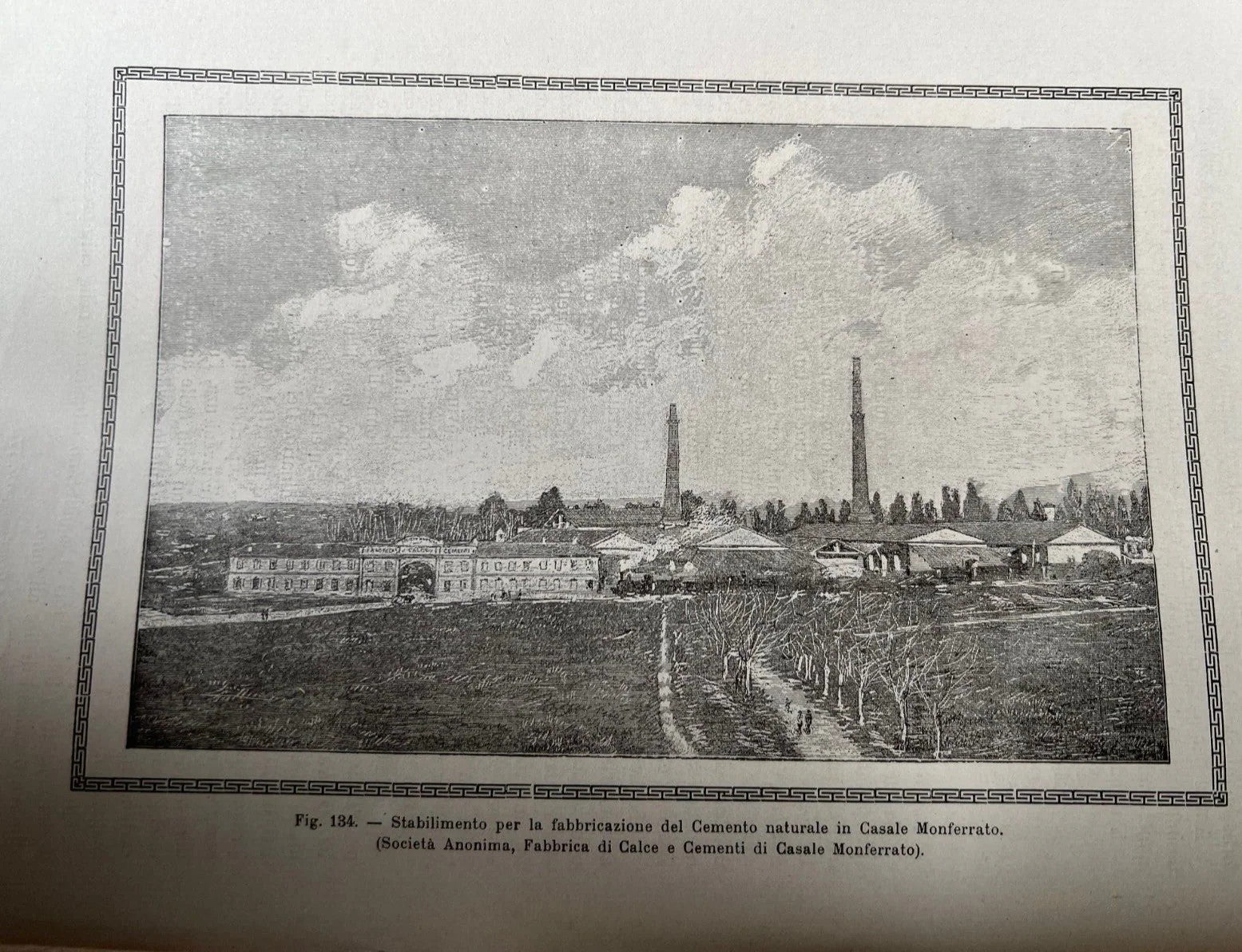 STAMPA 1886 CASALE MONFERRATO STABILIMENTO PER LA FABBRICAZIONE DEL CEMENTO