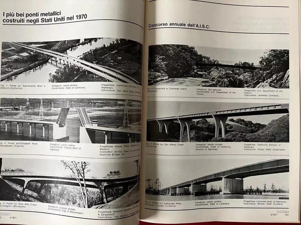 INGEGNERIA ARCHITETTURA RIVISTA ACCIAIO N° 4 , 1971 EDIZIONE ITALIANA, PONTI