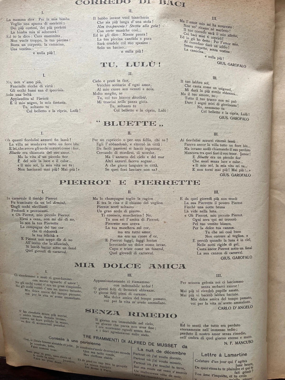 NAPOLI 1920 PER CANTARE VERSI PROSA MUSICA, E.A. MARIO - E. NICOLARDI SPARTITI