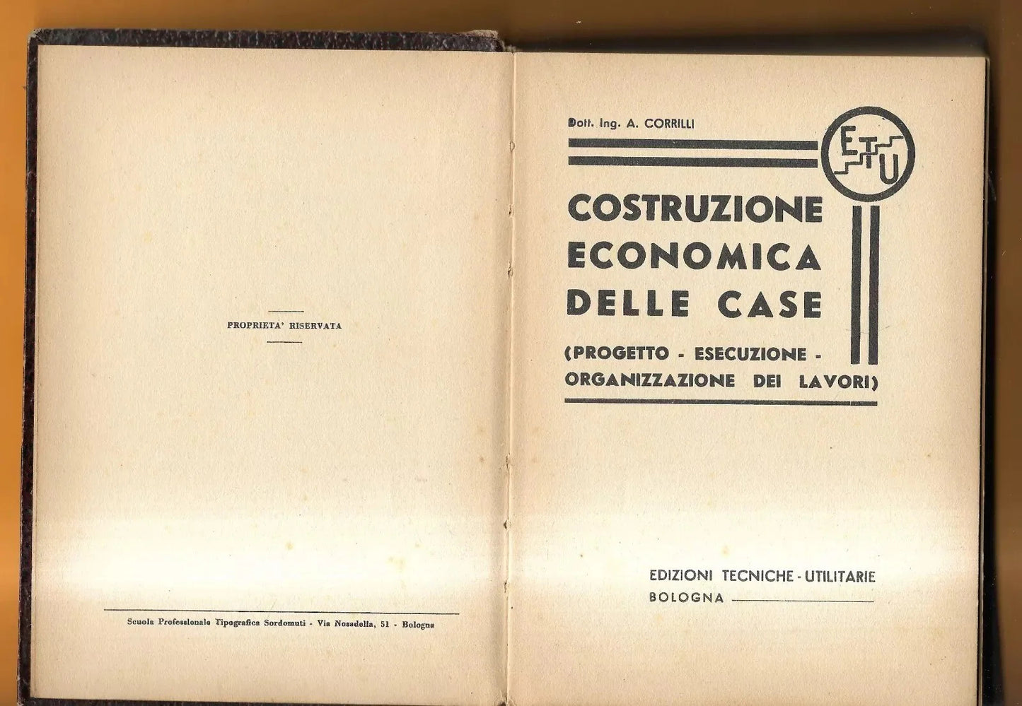 ING. A. CORRILLI COSTRUZIONE ECONOMICA DELLE CASE 1948 ETU