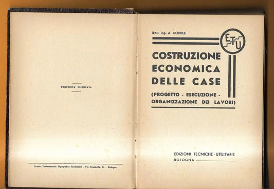 ING. A. CORRILLI COSTRUZIONE ECONOMICA DELLE CASE 1948 ETU