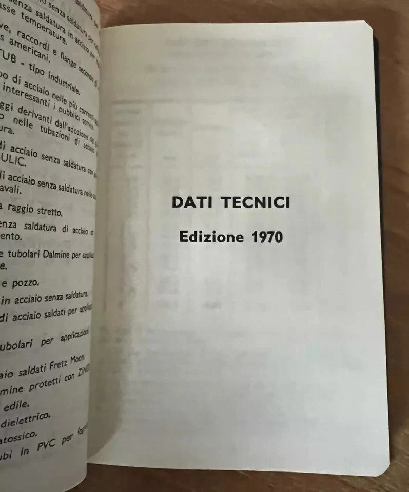 MANUALE TECNICO DALMINE TUBI DI ACCIAIO PER TUTTE LE APPLICAZIONI 1970 INGEGNERI