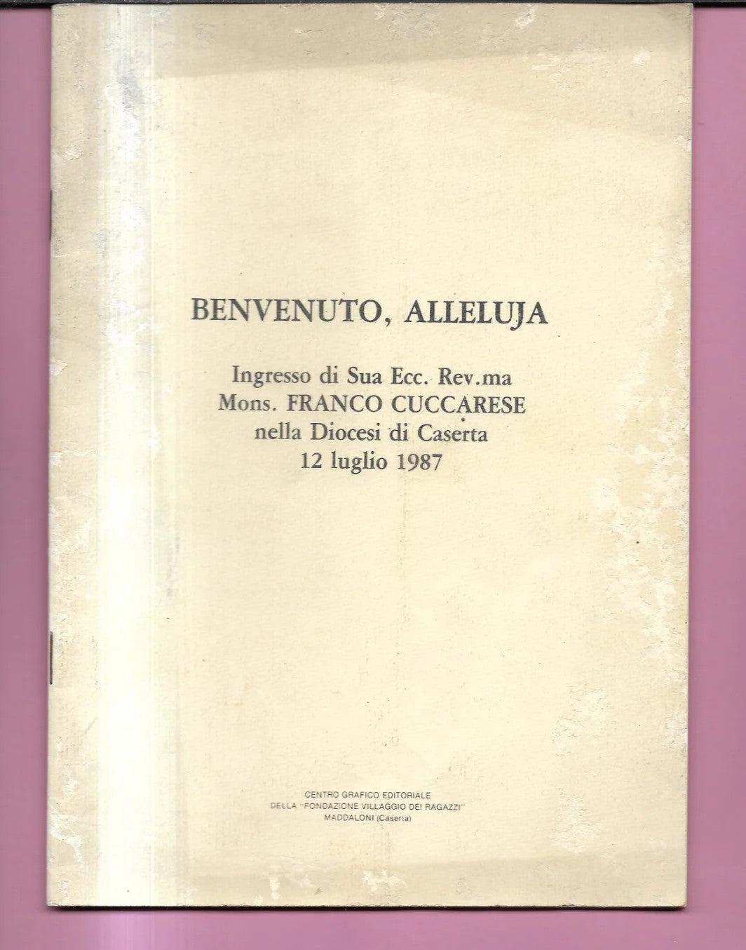 CASERTA INGRESSO DEL NUOVO VESCOVO MONS. FRANCO CUCCARESE NELLA DIOCESI 1987