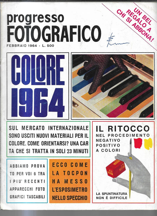 FOTOGRAFIA RIVISTA PROGRESSO FOTOGRAFICO FEBBRAIO 1964 ANNO 71 , N. 2