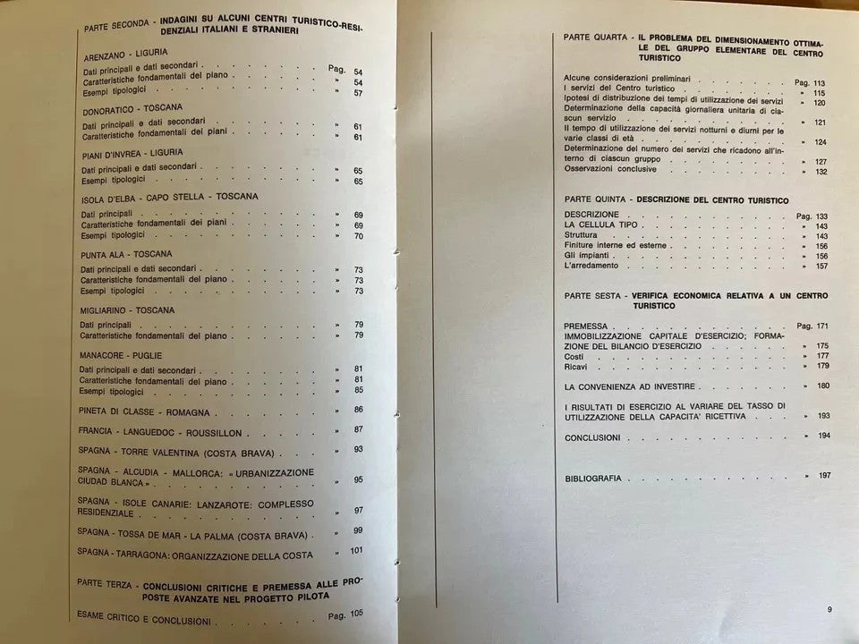 ARCHITETTURA STUDIO PILOTA PER NUOVI CENTRI TURISTICO RESIDENZIALI 3 VOL. 1968
