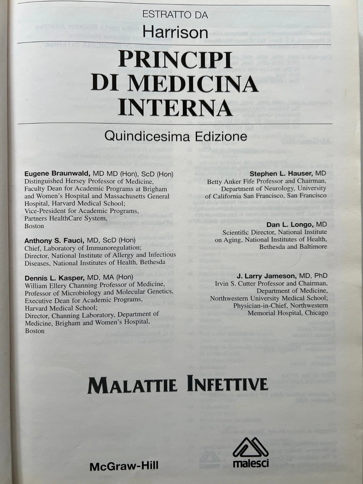 HARRISON PRINCIPI DI MEDICINA INTERNA - MALATTIE INFETTIVE 2002 McGRAW-HILL