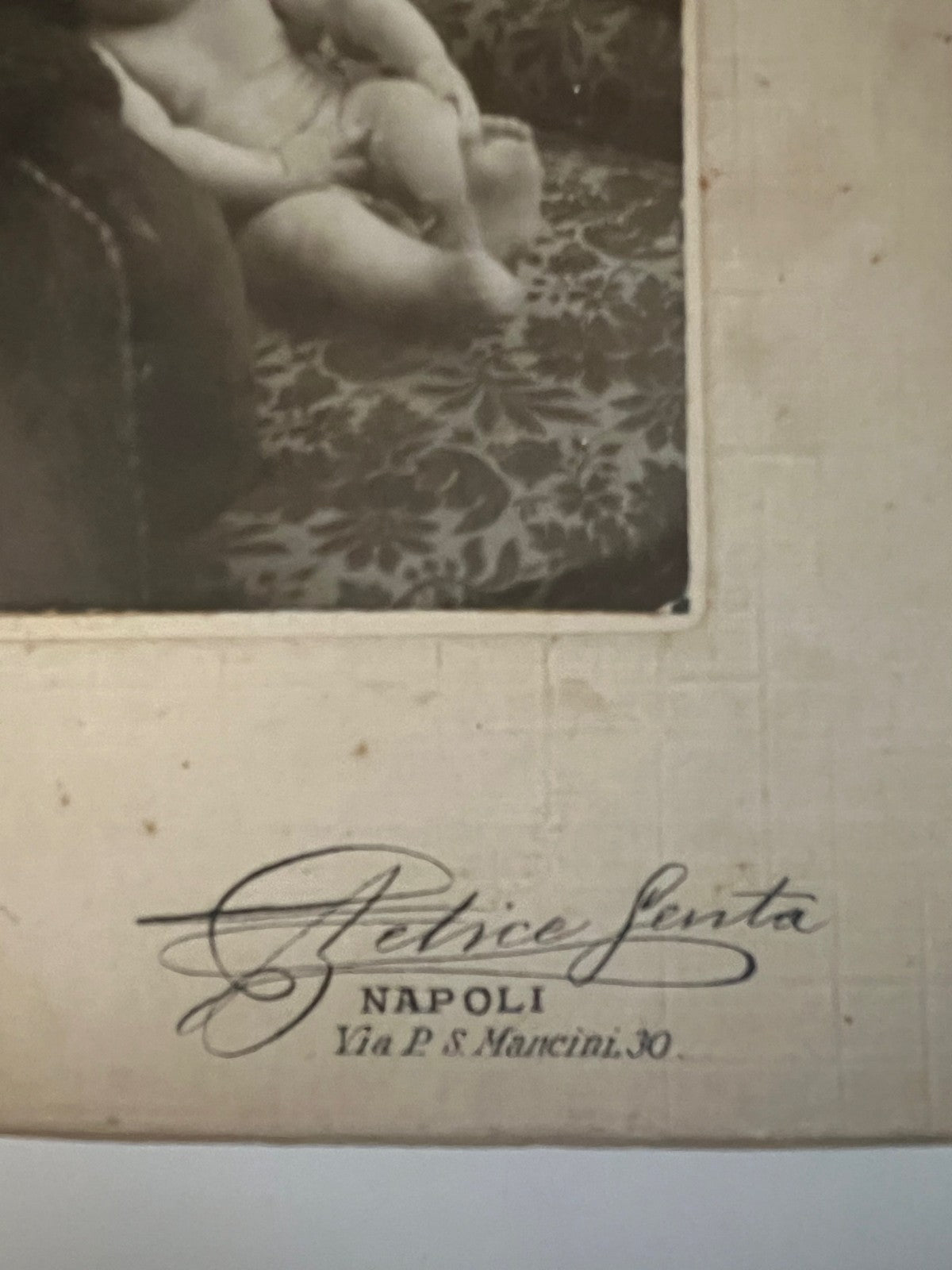 Foto d'epoca 1900 Napoli Felice Genta - 2 foto artistiche Bambino
