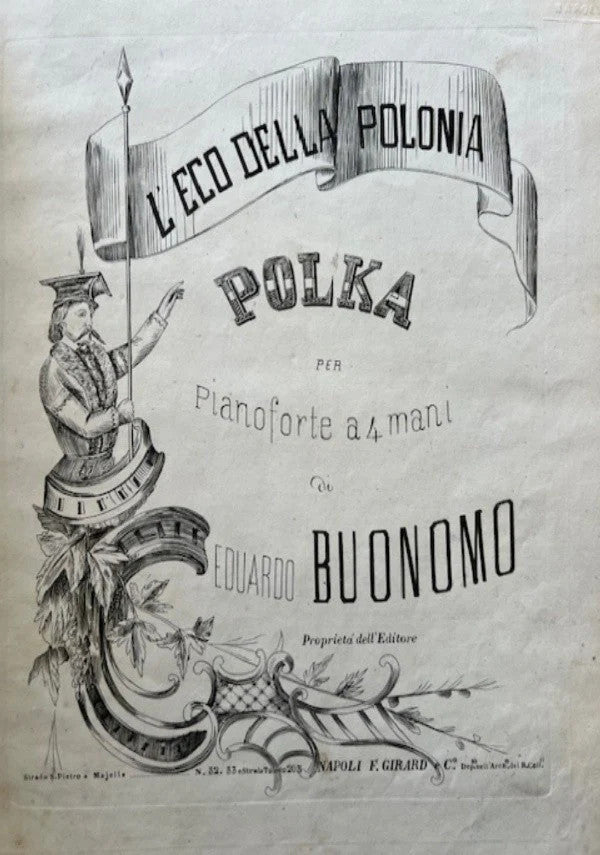 SPARTITO 1860 L’Eco della Polonia Polka per Pianoforte a 4 mani Eduardo Buonomo