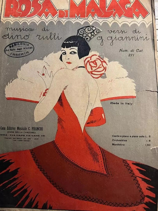 SPARTITO ROSA DI MALAGA Dino Rulli - G. Giannini, 1928 CANTO E PIANOFORTE