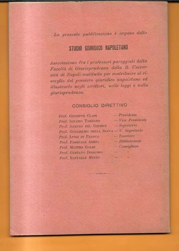 IL PENSIERO DI PIETRO GIANNONE 1926 RIVISTA STUDIO GIURIDICO NAPOLETANO INTONSO