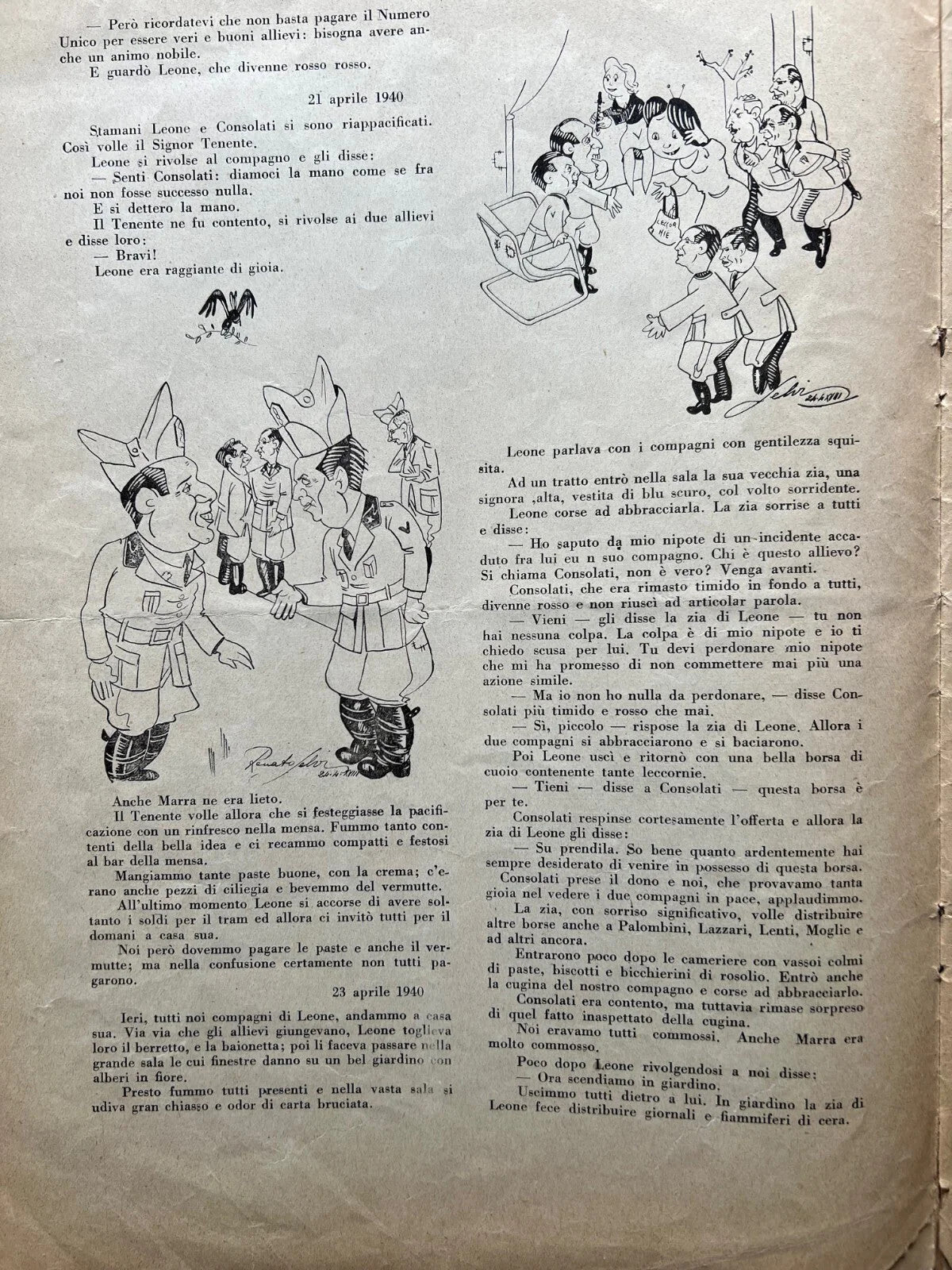 1940 CORSO STRAORDINARIO ALLIEVI UFFICIALI NUMERO UNICO DISEGNI DI RENATO SELVI