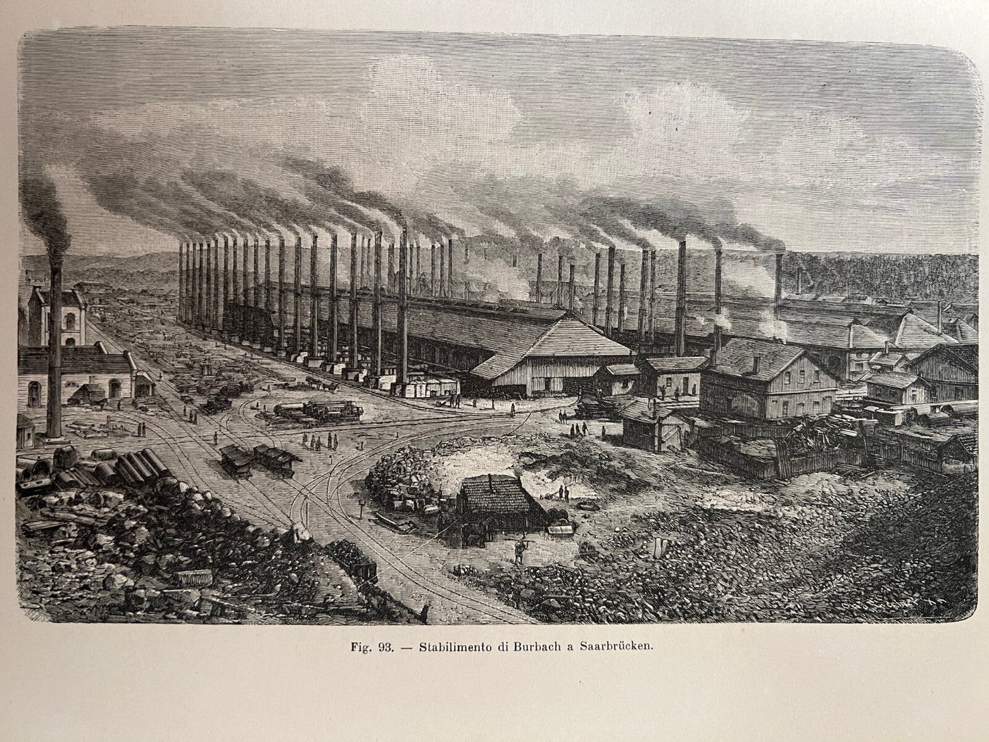STAMPA 1886 STABILIMENTO DI BURBAC A SAARBRUCKEN GERMANIA