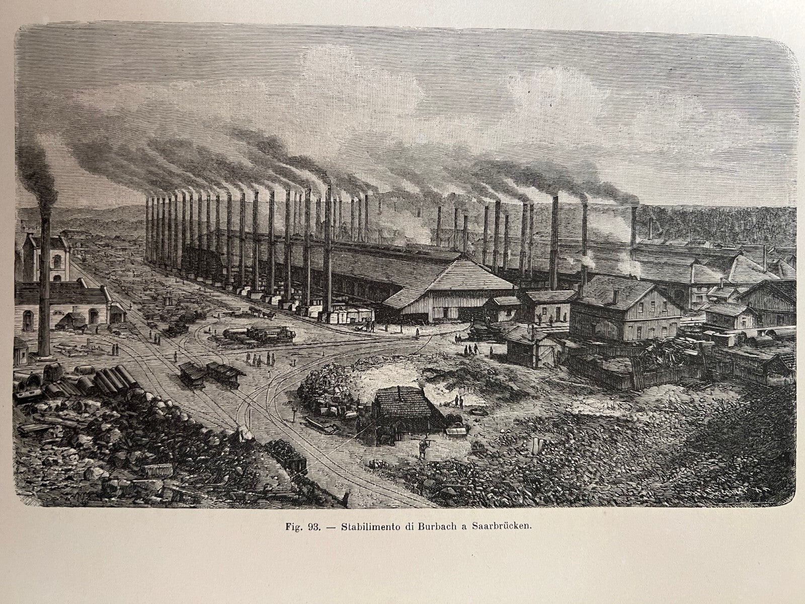 STAMPA 1886 STABILIMENTO DI BURBAC A SAARBRUCKEN GERMANIA