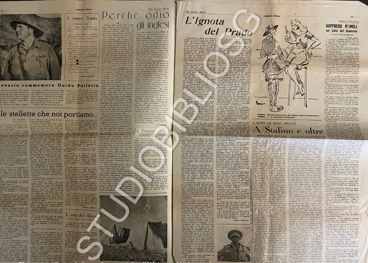 TRADOTTA LIBICA SETTIMANALE DEL SOLDATO IN LINEA GENNAIO 1942 MUSSOLINI COLONIE