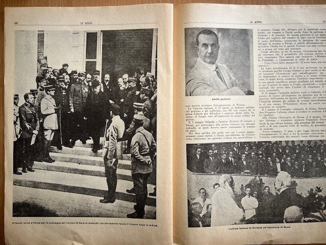 RARO LOTTO 6 RIVISTE 50 ANNI, ILLUSTRATO, GUERRA, D'ANNUNZIO, BATTISTI, MARCONI