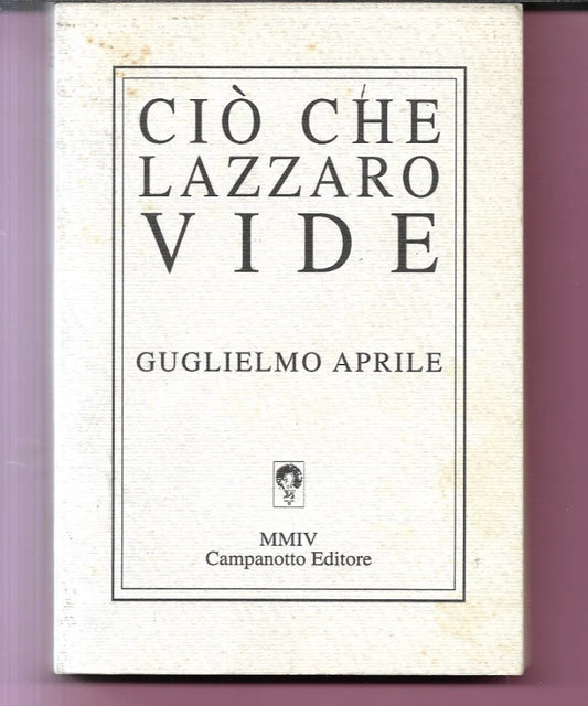 CIO' CHE LAZZARO VIDE ( POESIE ) GUGLIELMO APRILE , 2004 CAMPANOTTO EDITORE
