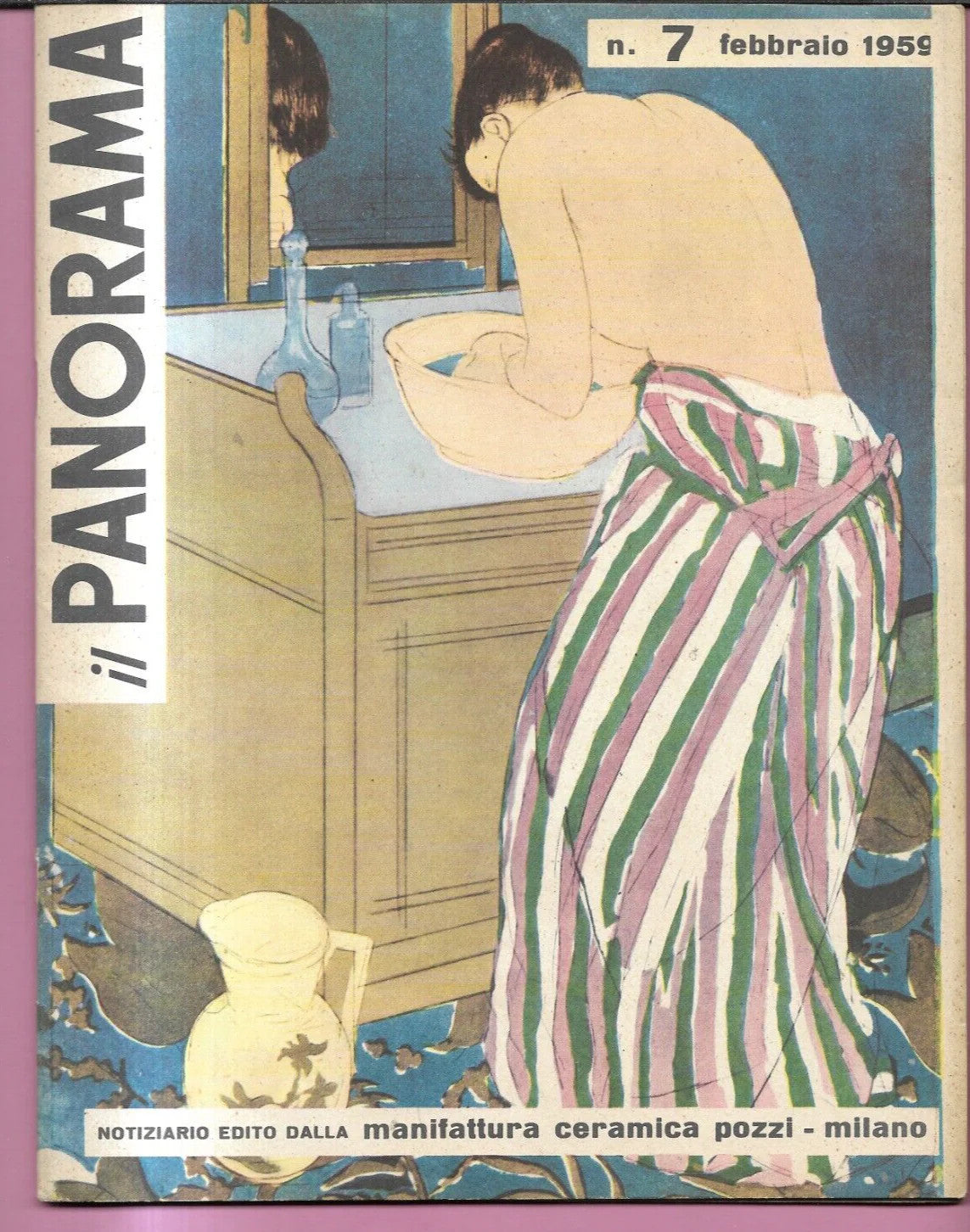 RIVISTA IL PANORAMA POZZI N. 7 FEBBRAIO 1959 CERAMICA POZZI ARCHITETTURA DESIGN