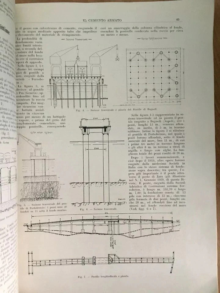 1932 RIVISTA IL CEMENTO ARCHITETTURA FASCISTA COLONIE LIBIA PONTI INGEGNERIA