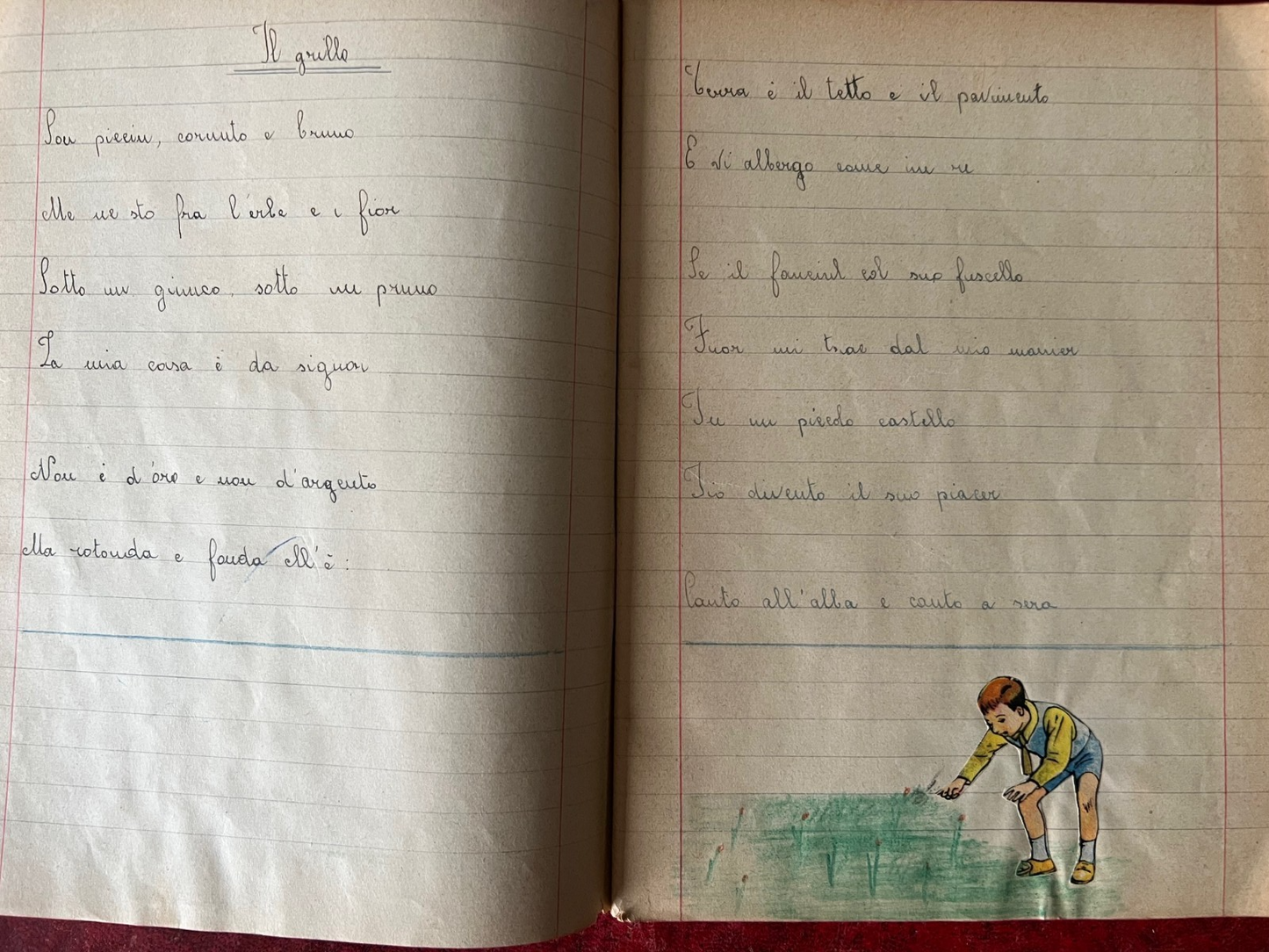 QUADERNO VINTAGE PRIMI '900 POESIE , ALPINISMO, LEOPARDI, MANZONI , DE AMICIS