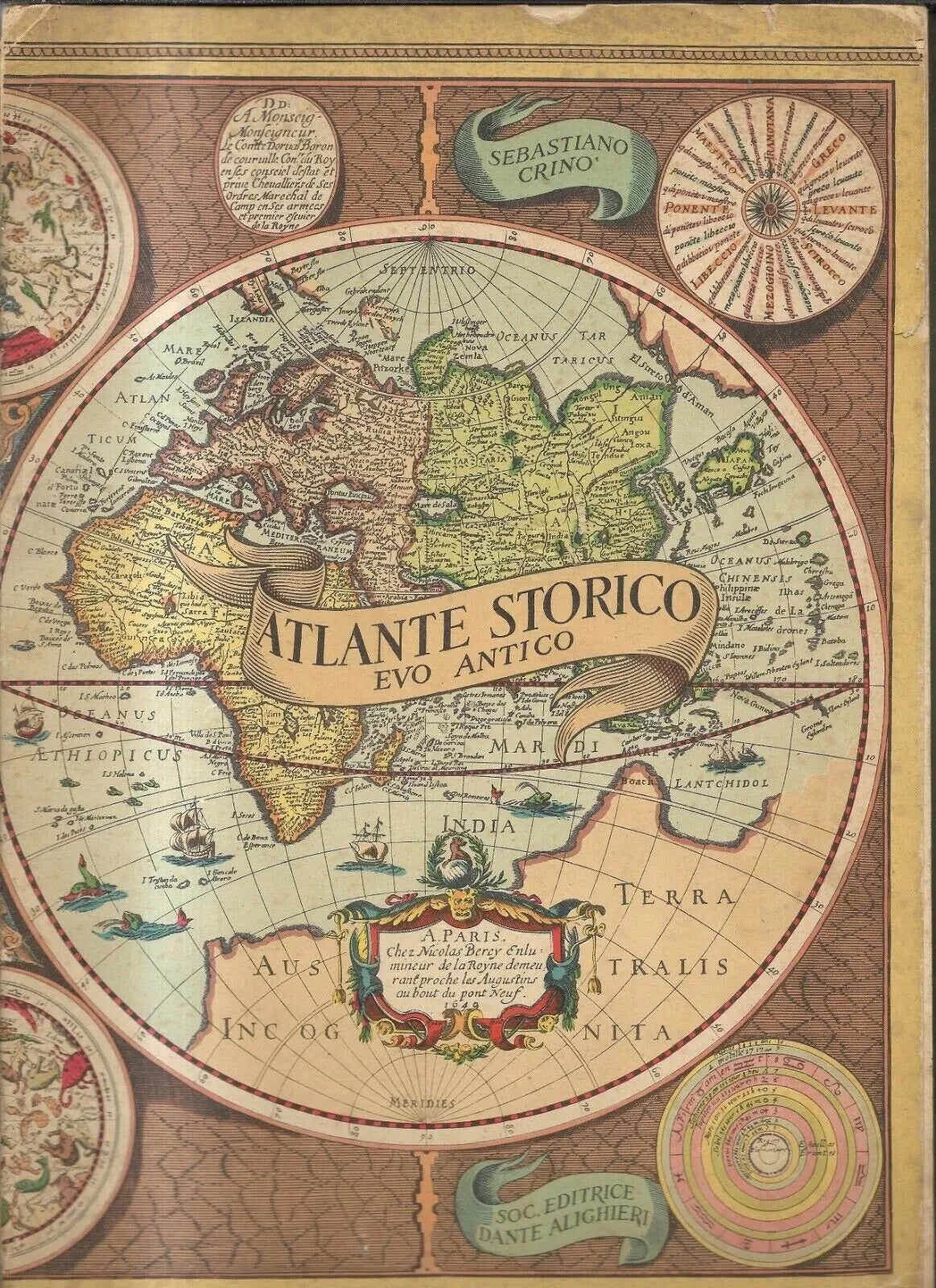 ATLANTE STORICO EVO ANTICO SEBASTIANO CRINO' 1960 SOC. EDITRICE DANTE ALIGHIERI