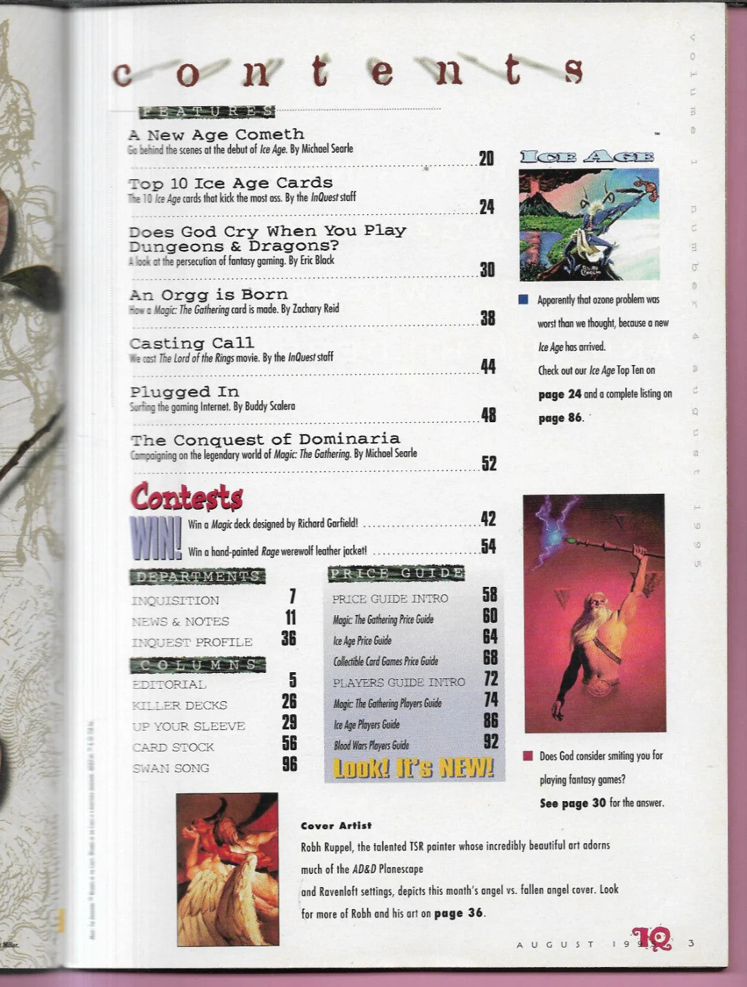 RIVISTA INQUEST N. 4, 1995 CARTE COLLEZIONABILI MTG, DOOM TROOPER, STAR TREK