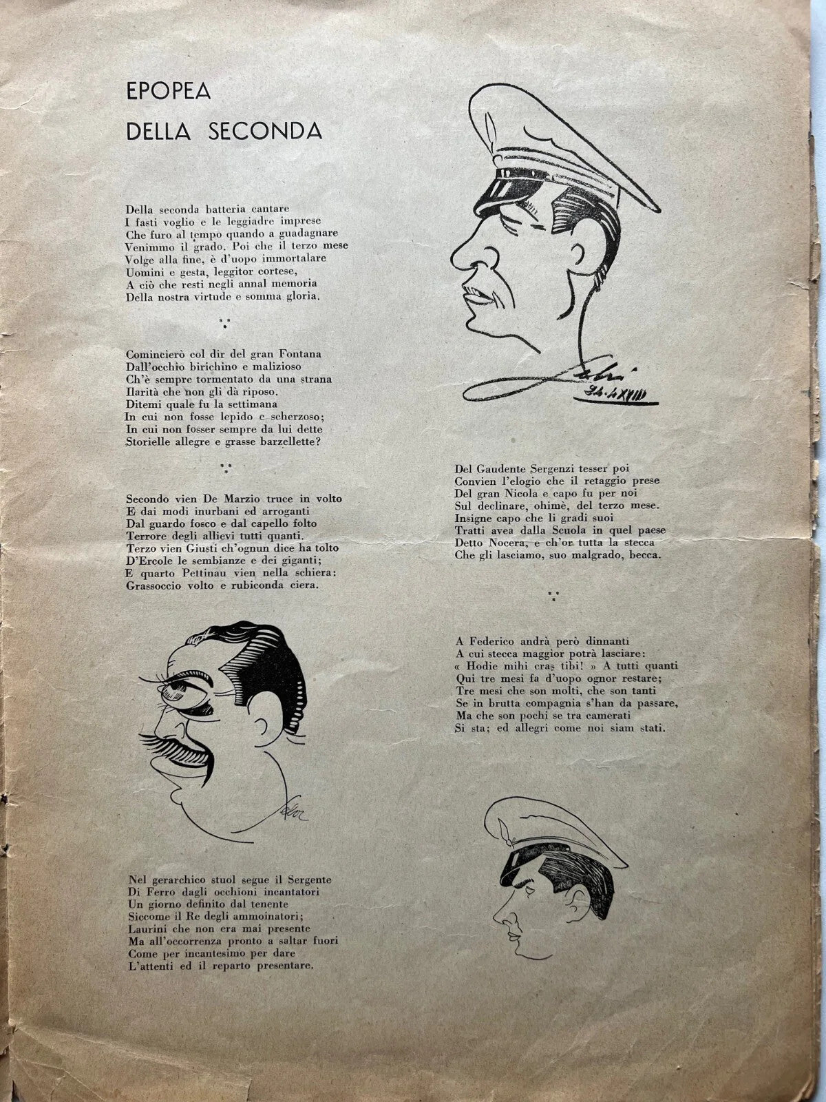 1940 CORSO STRAORDINARIO ALLIEVI UFFICIALI NUMERO UNICO DISEGNI DI RENATO SELVI