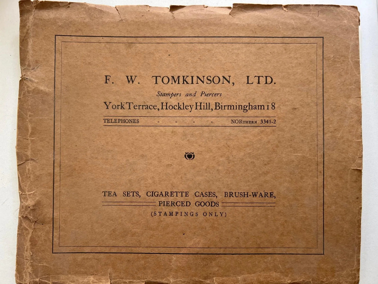 Catalog: Tea Sets, Cigarettes Cases, Brush-Ware, Pierced Goods Birmingham