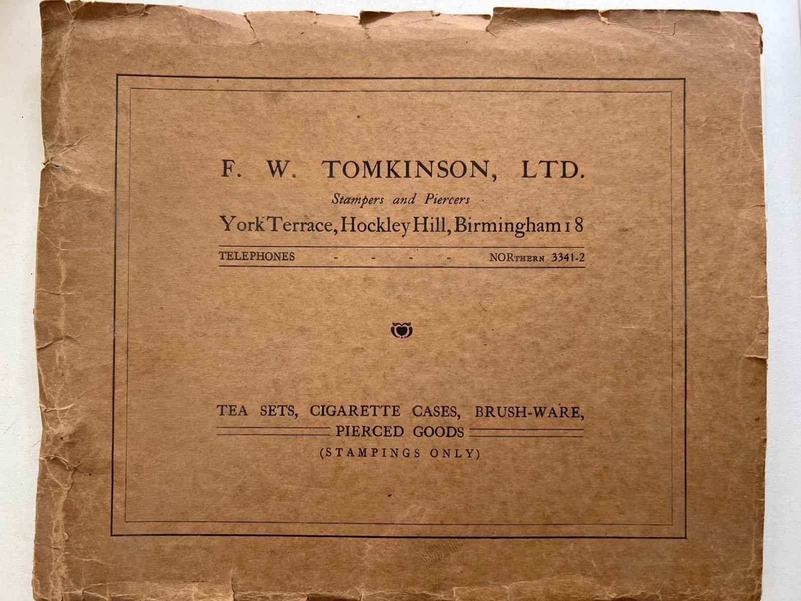 Catalog: Tea Sets, Cigarettes Cases, Brush-Ware, Pierced Goods Birmingham