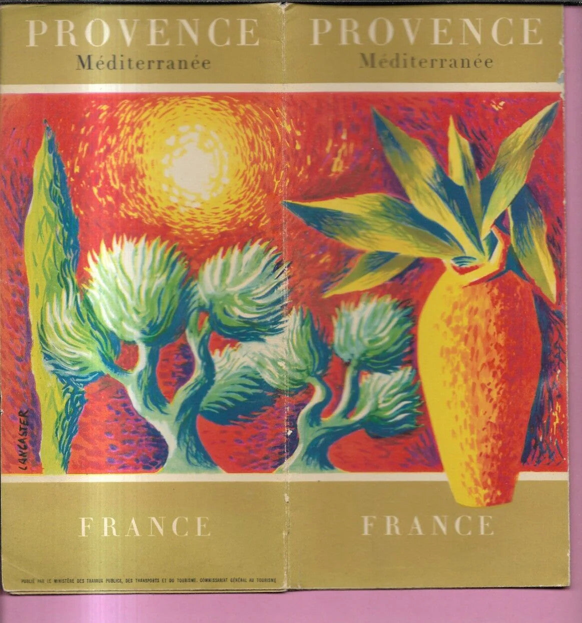 1955 BROCHURE TURISTICA FRANCE PROVENCE MEDITERRANEE CARTA ILLUSTRAZIONI FOTO