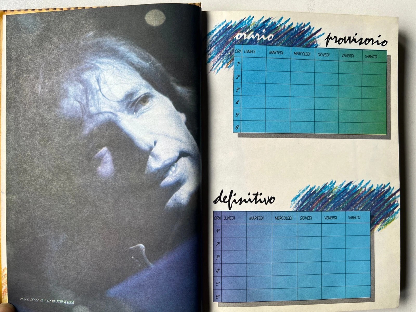DIARIO VINTAGE BE BOP A LULA 1987 NUOVO U2, VASCO, BON JOVI, DURAN DURAN, MADON