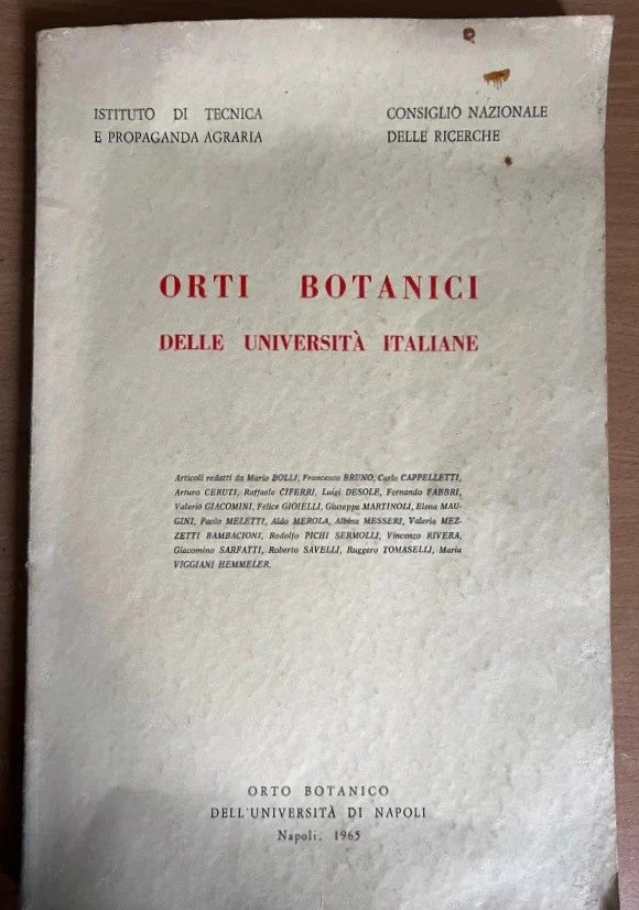 ORTI BOTANICI DELLE UNIVERSITA' ITALIANE NAPOLI 1965