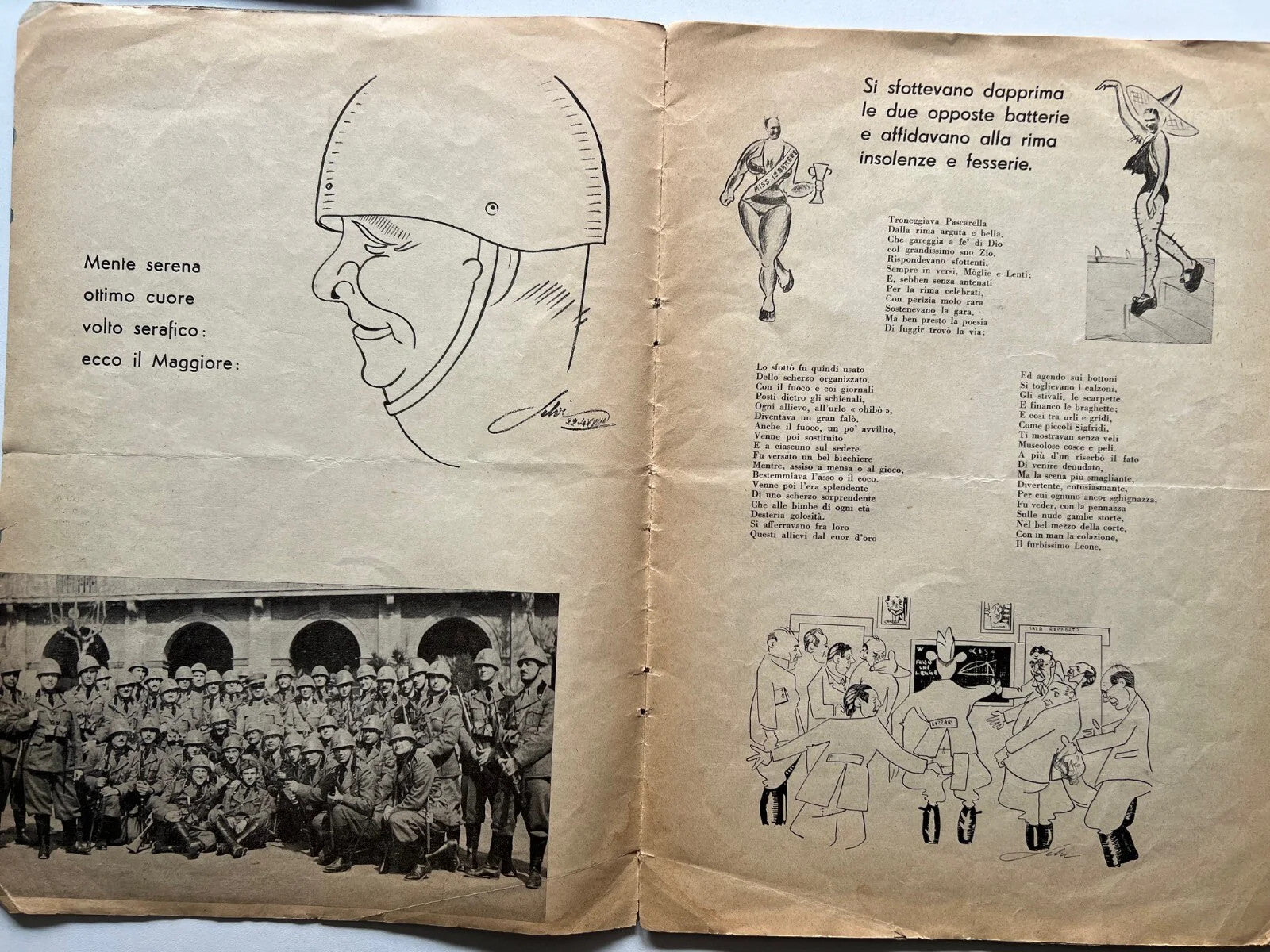 1940 CORSO STRAORDINARIO ALLIEVI UFFICIALI NUMERO UNICO DISEGNI DI RENATO SELVI