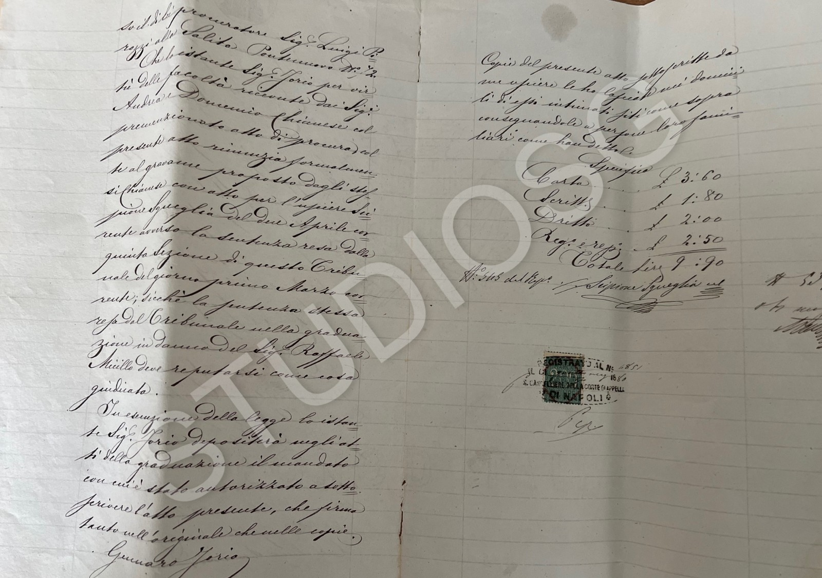MANOSCRITTO NAPOLI 1881 PRINCIPESSA DI CAPUA PENELOPE CAROLINA SMITH BORBONE