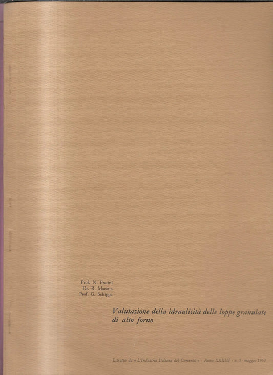 VALUTAZIONE DELLA IDRAULICITA' DELLE LOPPE GRANULATE DI ALTO FOR 1963 INGEGNERIA