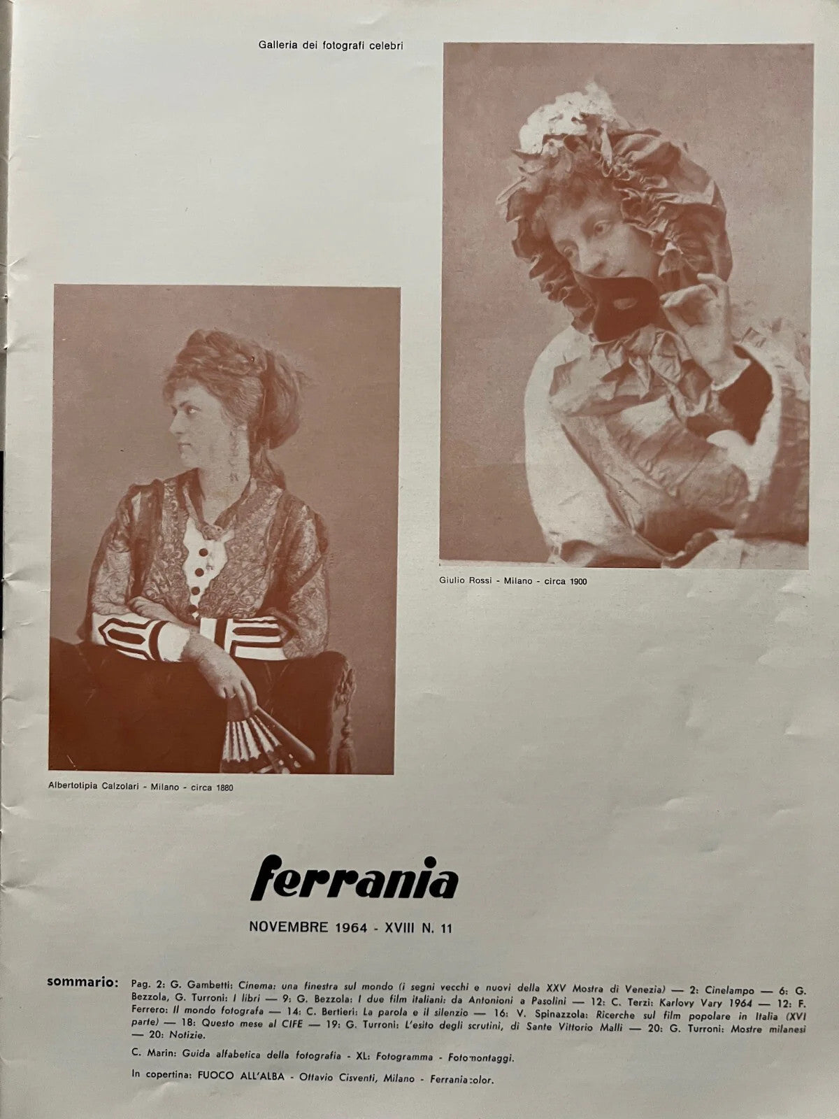 FERRANIA RIVISTA MENSILE DI FOTOGRAFIA E CINEMATOGRAFIA N.11 NOVEMBRE 1964
