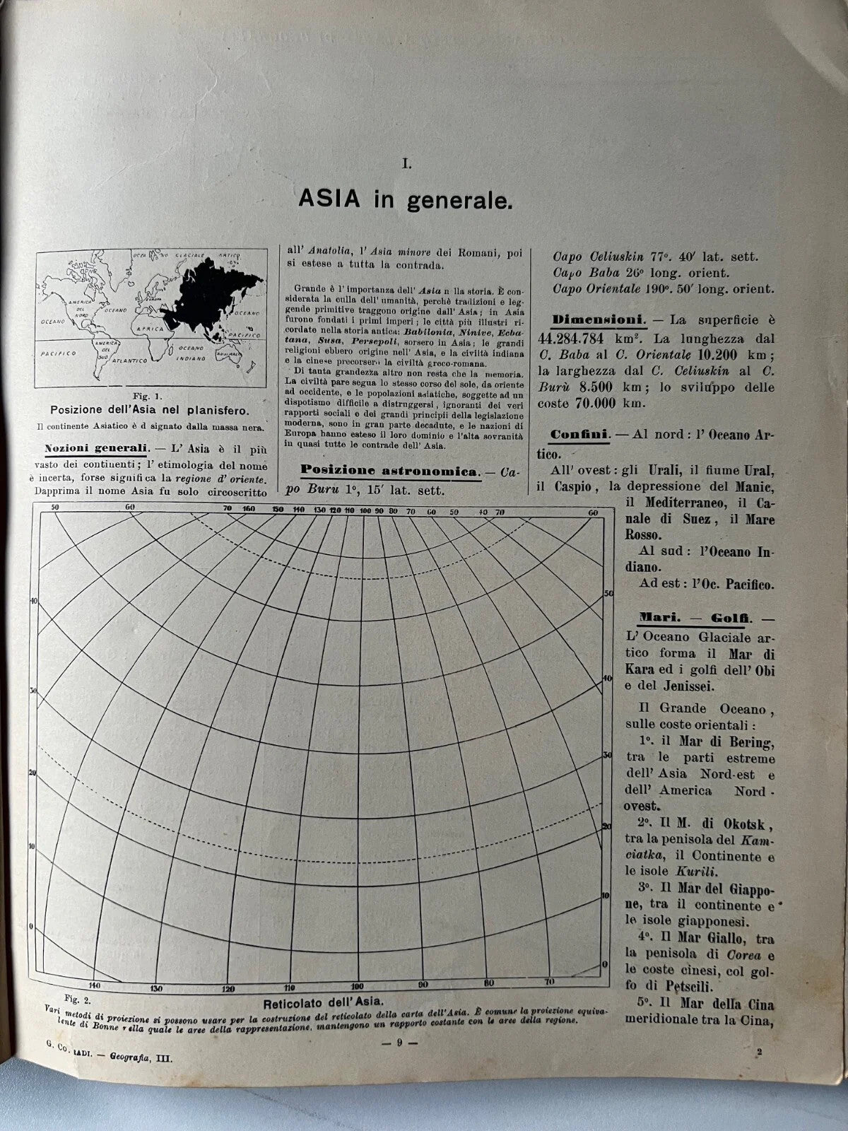 G. CORRADI TESTO ATLANTE DI GEOGRAFIA VOLUME TERZO REMO SANDRON 1911 F. NONNI