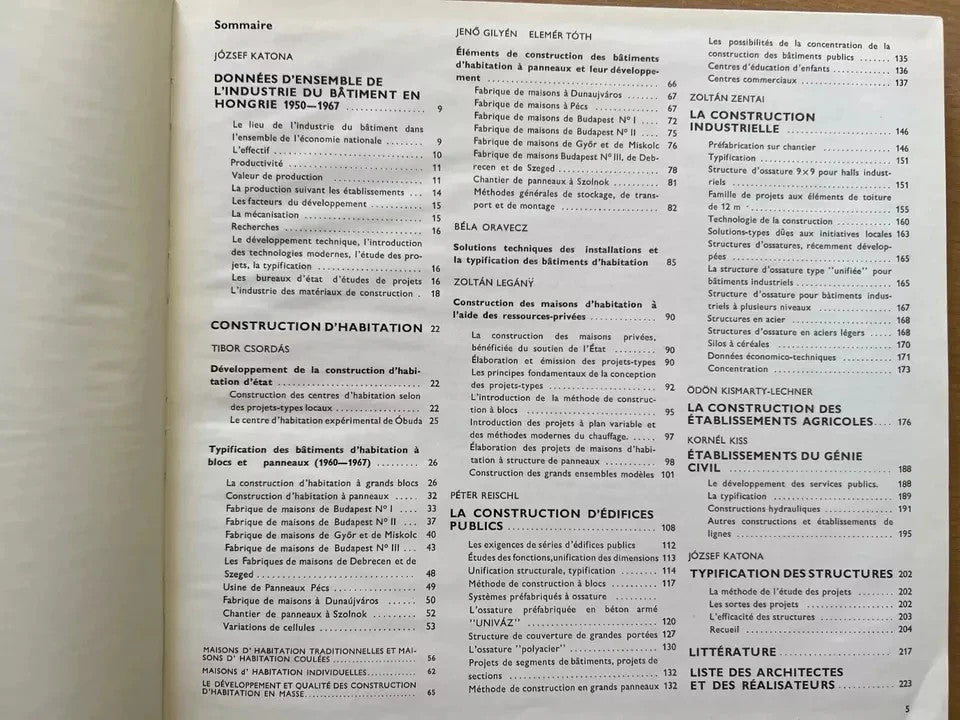BUDAPEST INDUSTRIALISATION DU BATIMENT CONCEPTION DES PROJETS TECHNIQUES 1969