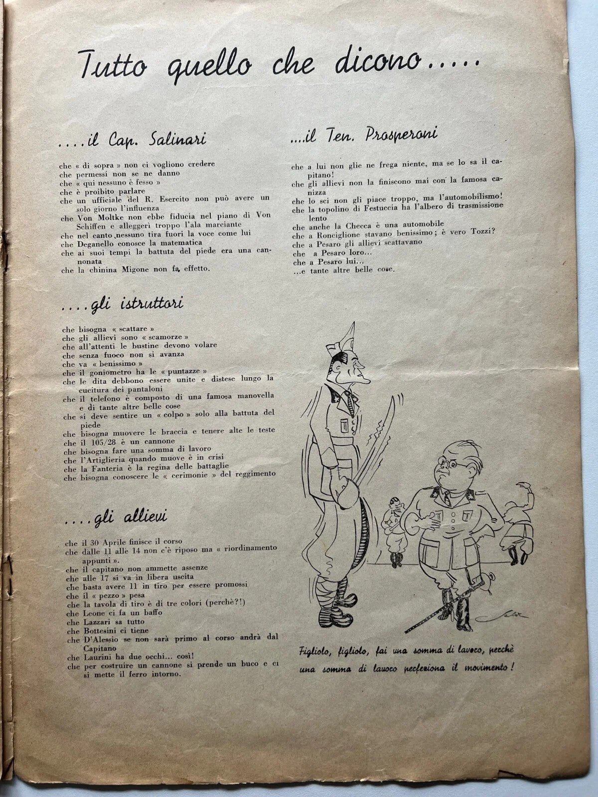 1940 CORSO STRAORDINARIO ALLIEVI UFFICIALI NUMERO UNICO DISEGNI DI RENATO SELVI