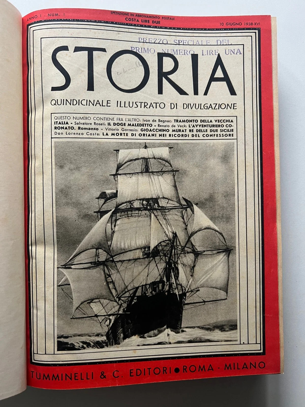 STORIA QUINDICINALE ILLUSTRATO TUMMINELLI 1938 ANNATA COMPLETA DAL N. 1 AL 14