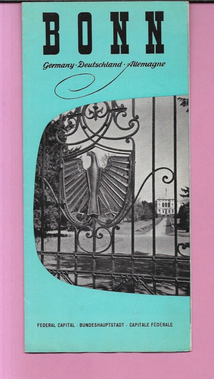 1952 BROCHURE TURISTICA GERMANIA BONN CAPITALE FEDERALE CARTA ,FOTO