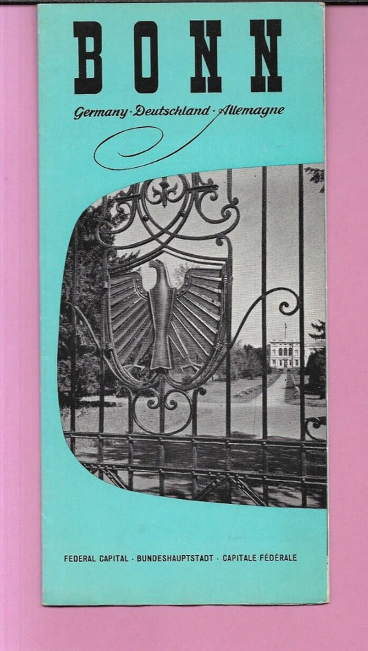 1952 BROCHURE TURISTICA GERMANIA BONN CAPITALE FEDERALE CARTA ,FOTO