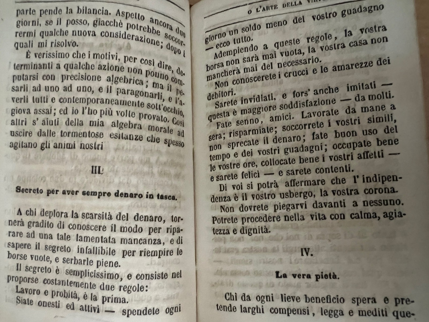 OPERAIO E FILOSOFO BENIAMINO FRANKLIN OVVERO L'ARTE DELLA VIRTU' G. DE CASTRO