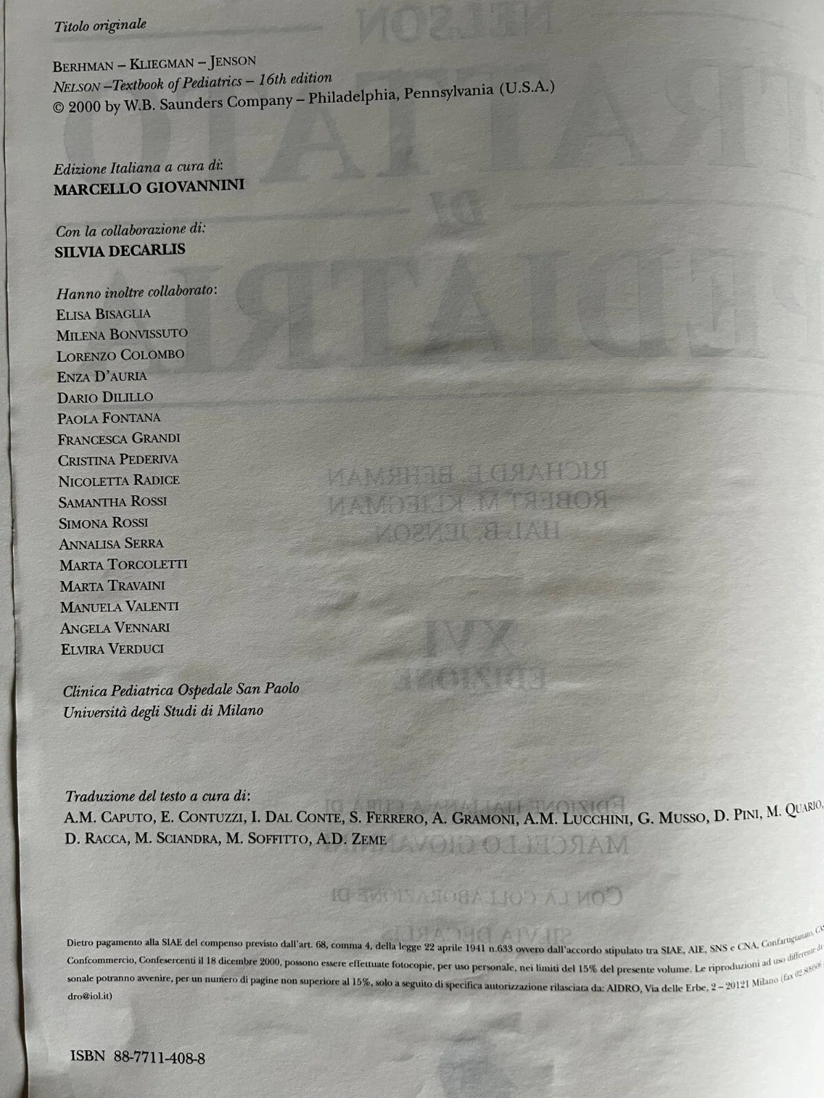 Nelson Trattato di Pediatria Minerva Medica 2002 Behrman - Kliegman - Jenson