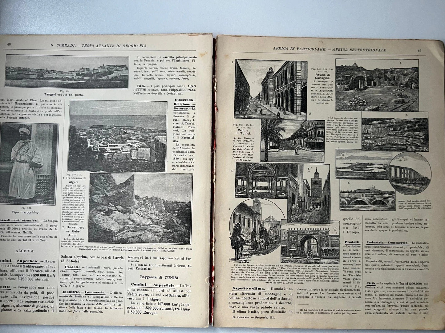 G. CORRADI TESTO ATLANTE DI GEOGRAFIA VOLUME TERZO REMO SANDRON 1911 F. NONNI