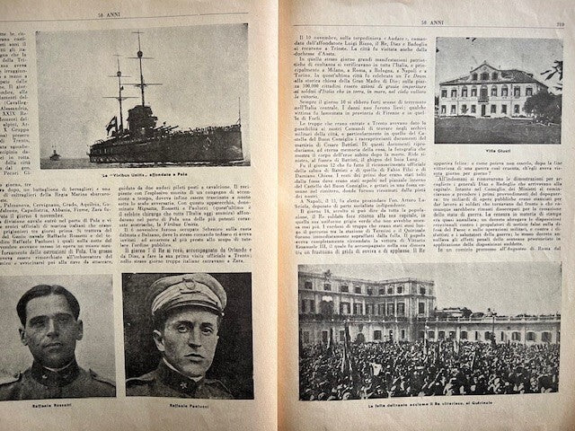 RARO LOTTO 6 RIVISTE 50 ANNI, ILLUSTRATO, GUERRA, D'ANNUNZIO, BATTISTI, MARCONI